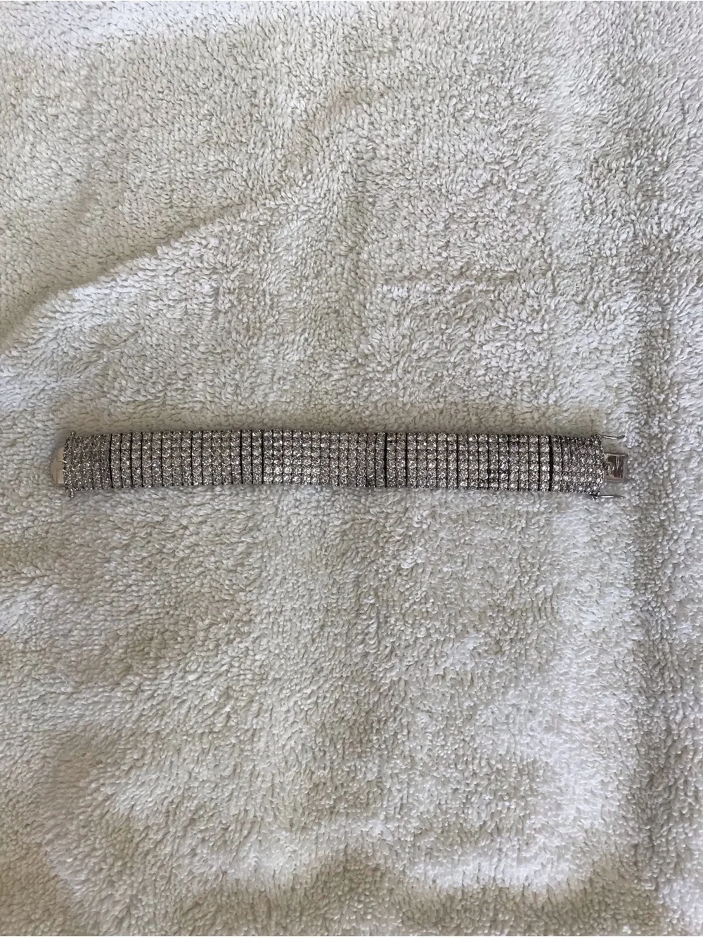 Silver Crystal Bracelet Watch-Style Bracelet